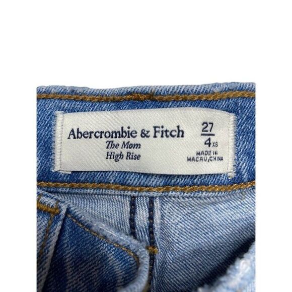 Abercrombie & Fitch The Mom Capri Jeans Women's 27 Blue High Rise Distressed NEW - Picture 8 of 10